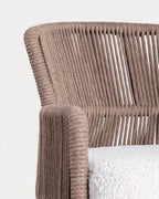 Drean 65 cm fabric and rope bar stool