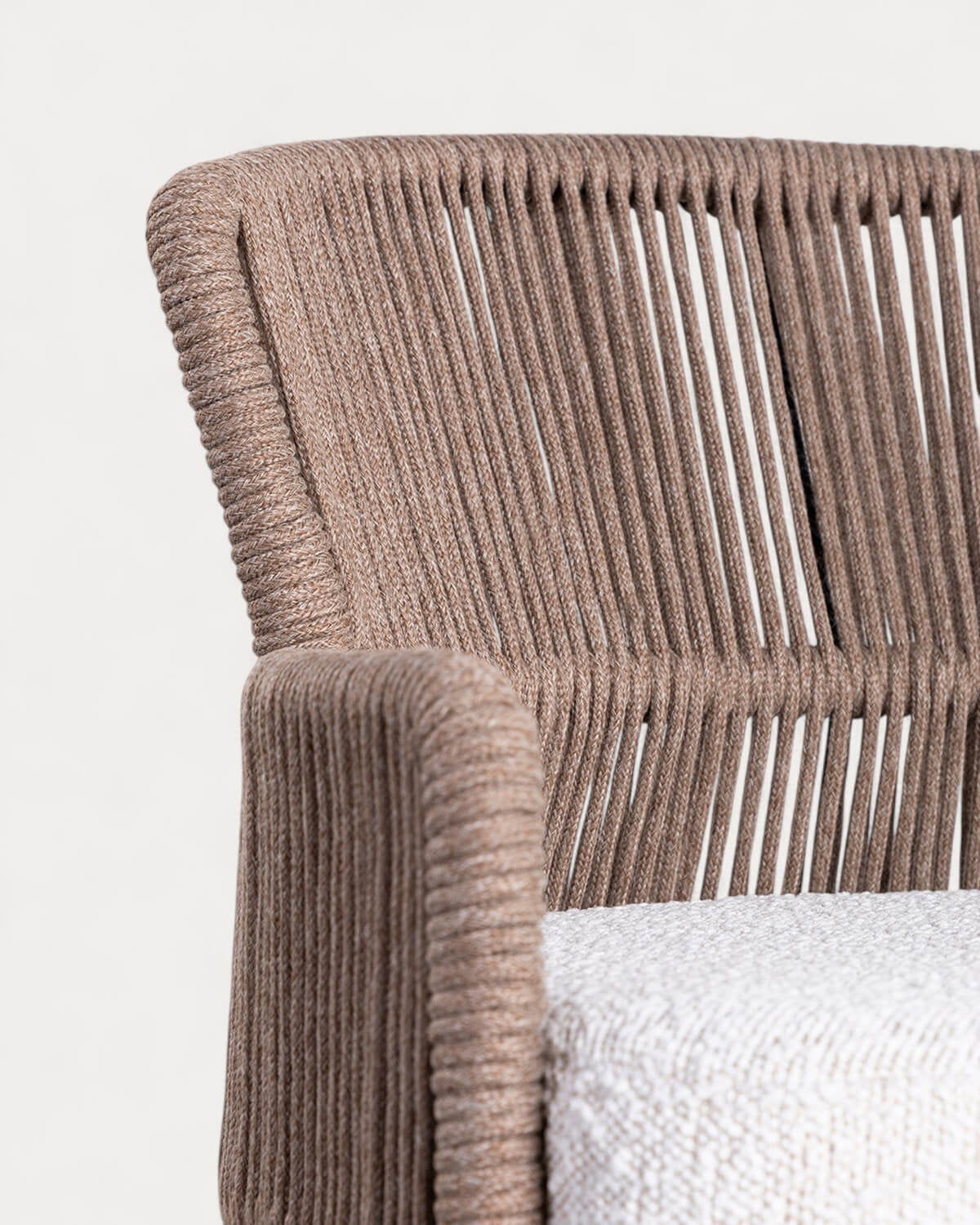 Drean 65 cm fabric and rope bar stool