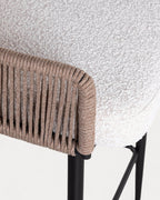 Drean 65 cm fabric and rope bar stool