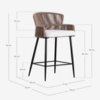 Drean 65 cm fabric and rope bar stool
