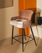 Drean 65 cm fabric and rope bar stool