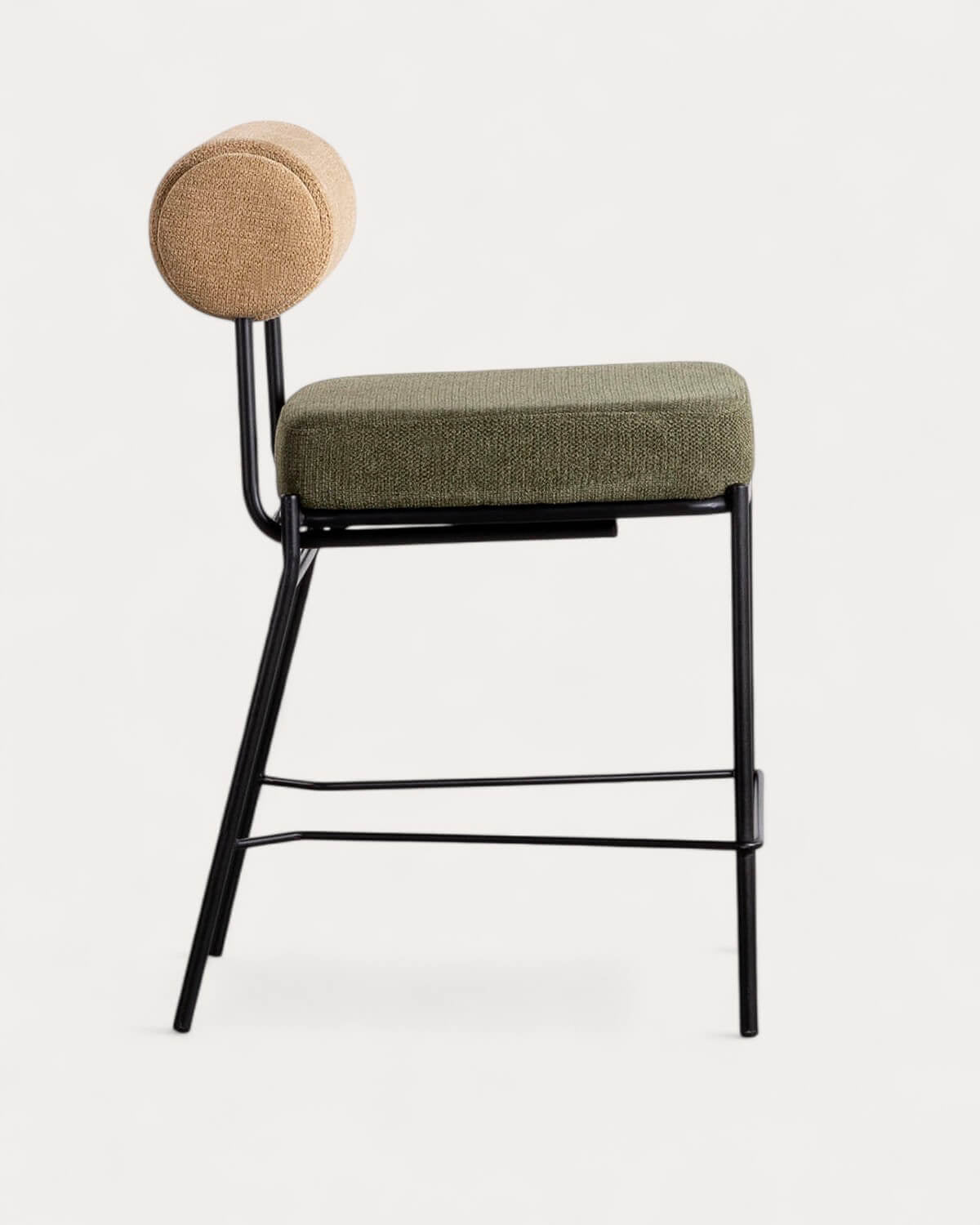 Elin 65 cm fabric and metal bar stool