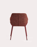 Dining chair with armrests in fabric and metal Oisin