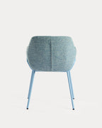 Dining chair with armrests in fabric and metal Oisin