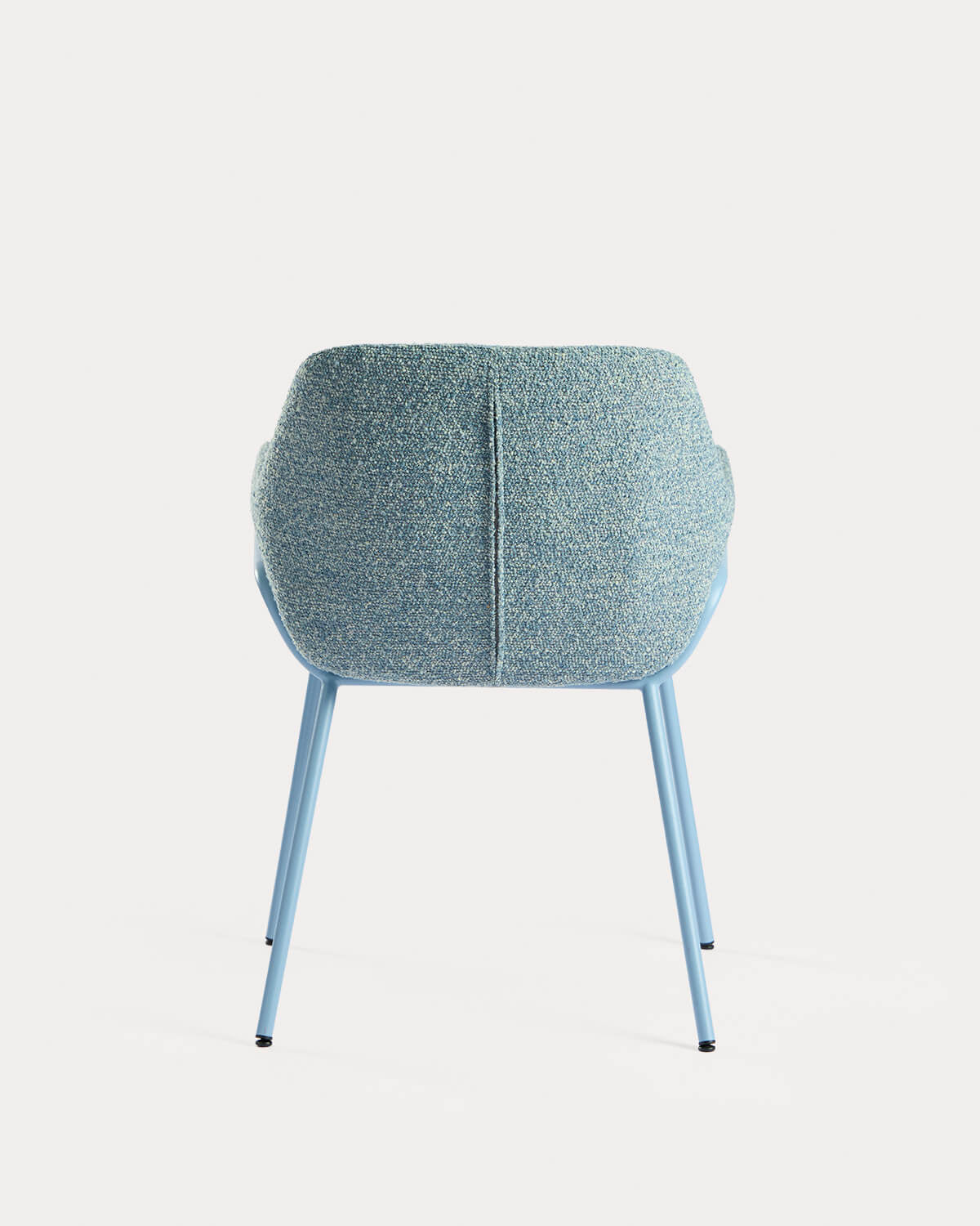 Dining chair with armrests in fabric and metal Oisin