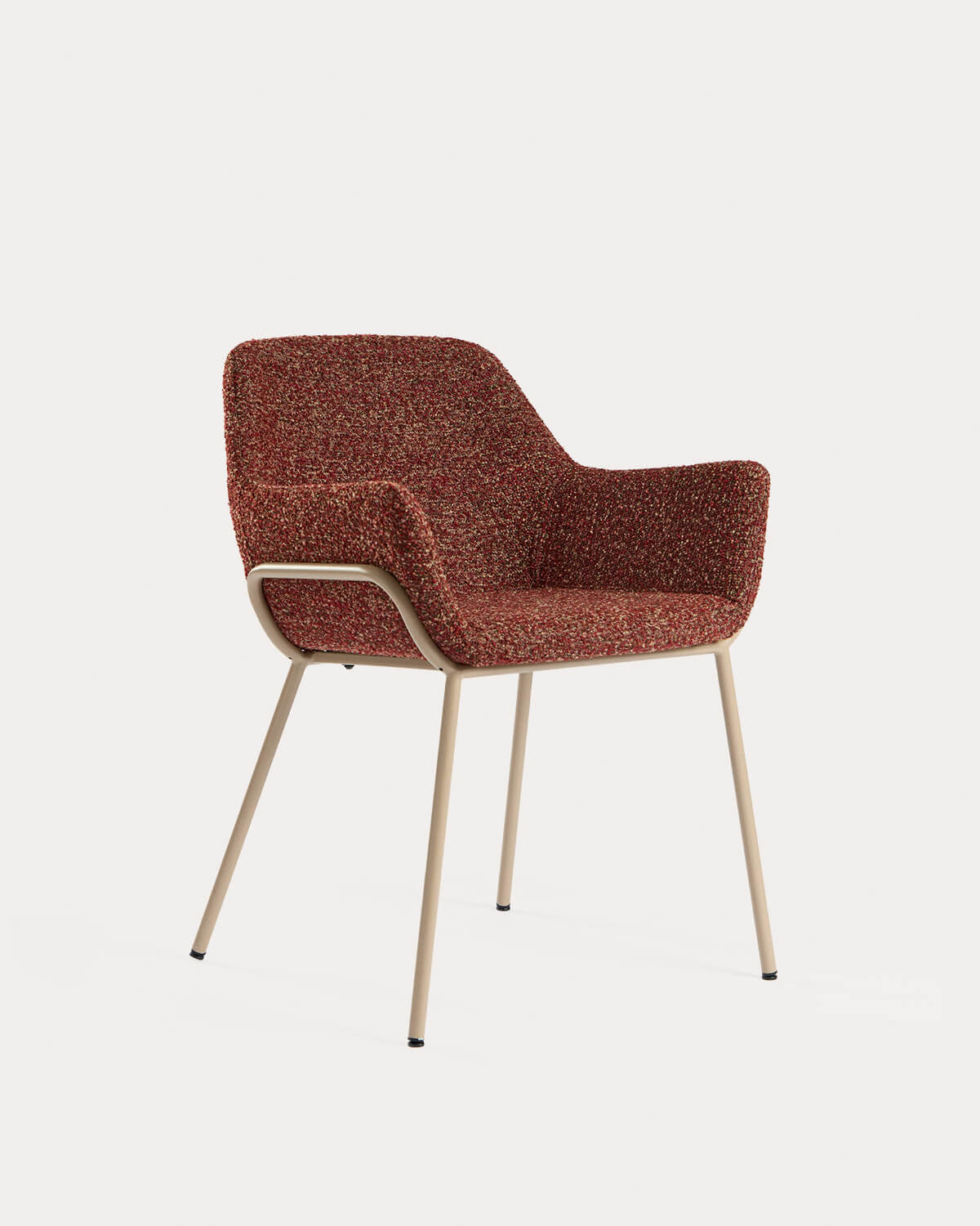 Dining chair with armrests in fabric and metal Oisin