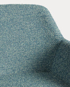 Dining chair with armrests in fabric and metal Oisin