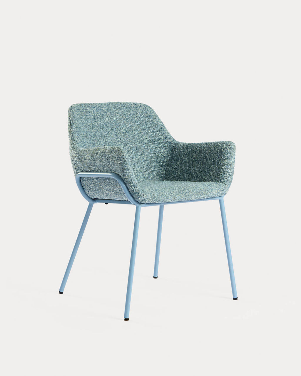 Dining chair with armrests in fabric and metal Oisin