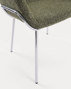 Dining chair with armrests in fabric and metal Oisin