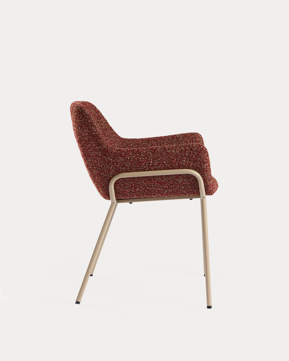 Dining chair with armrests in fabric and metal Oisin