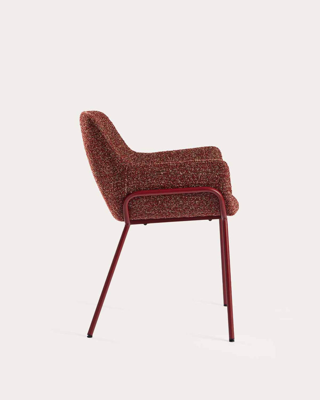 Dining chair with armrests in fabric and metal Oisin