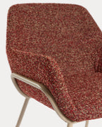 Dining chair with armrests in fabric and metal Oisin