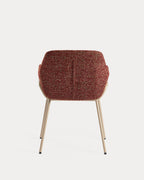 Dining chair with armrests in fabric and metal Oisin