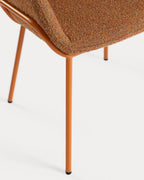 Dining chair with armrests in fabric and metal Oisin