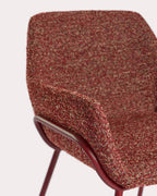 Dining chair with armrests in fabric and metal Oisin