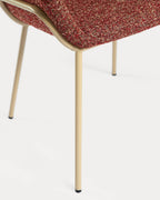 Dining chair with armrests in fabric and metal Oisin
