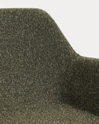 Dining chair with armrests in fabric and metal Oisin