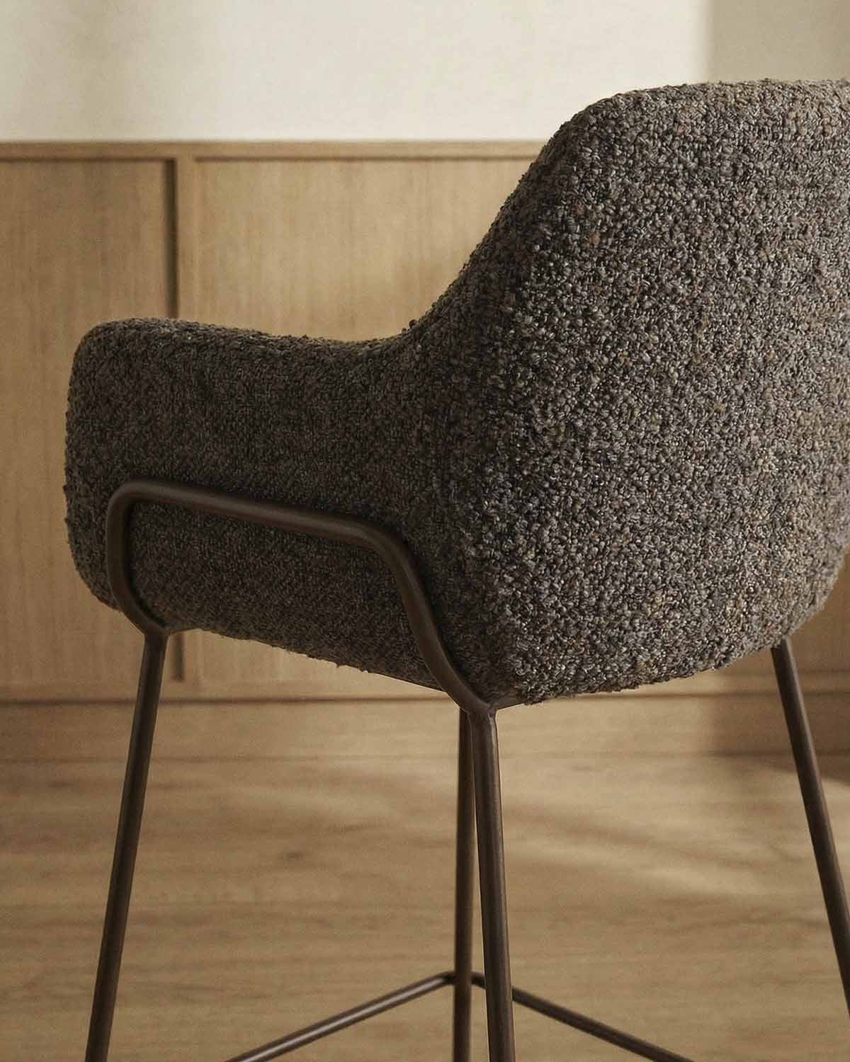 Oisin fabric and metal bar stool