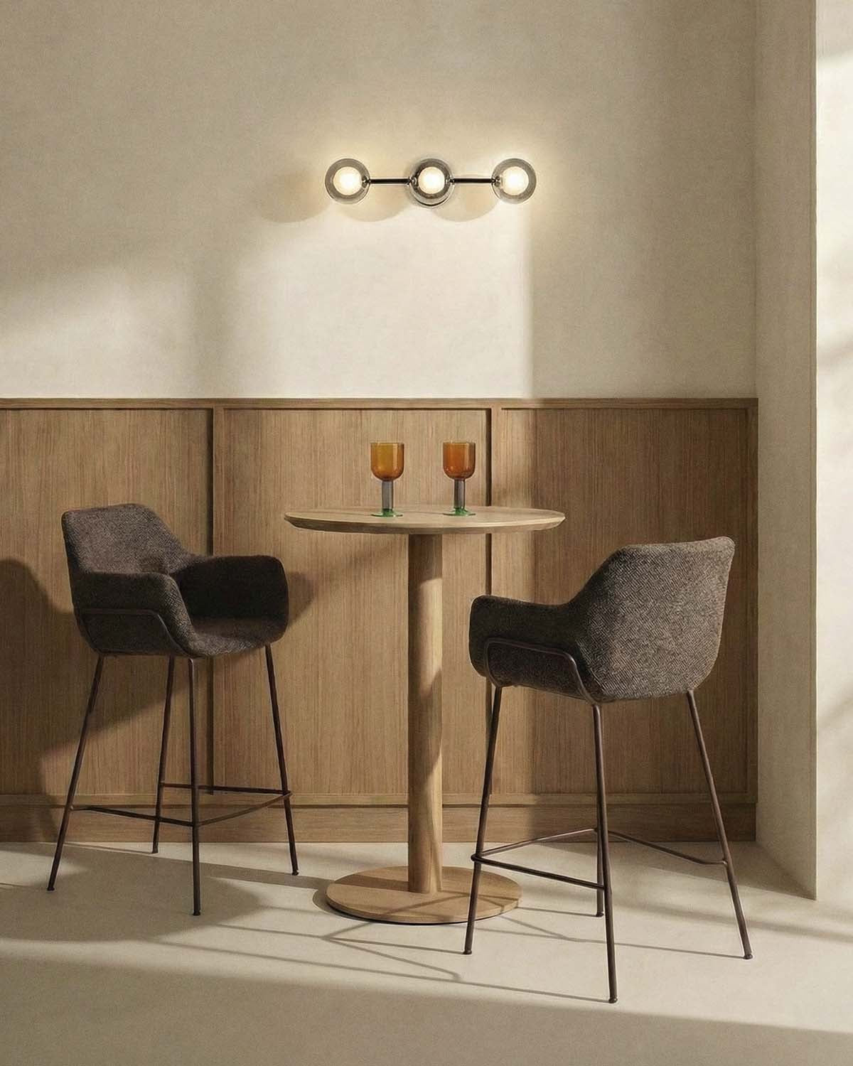 Oisin fabric and metal bar stool