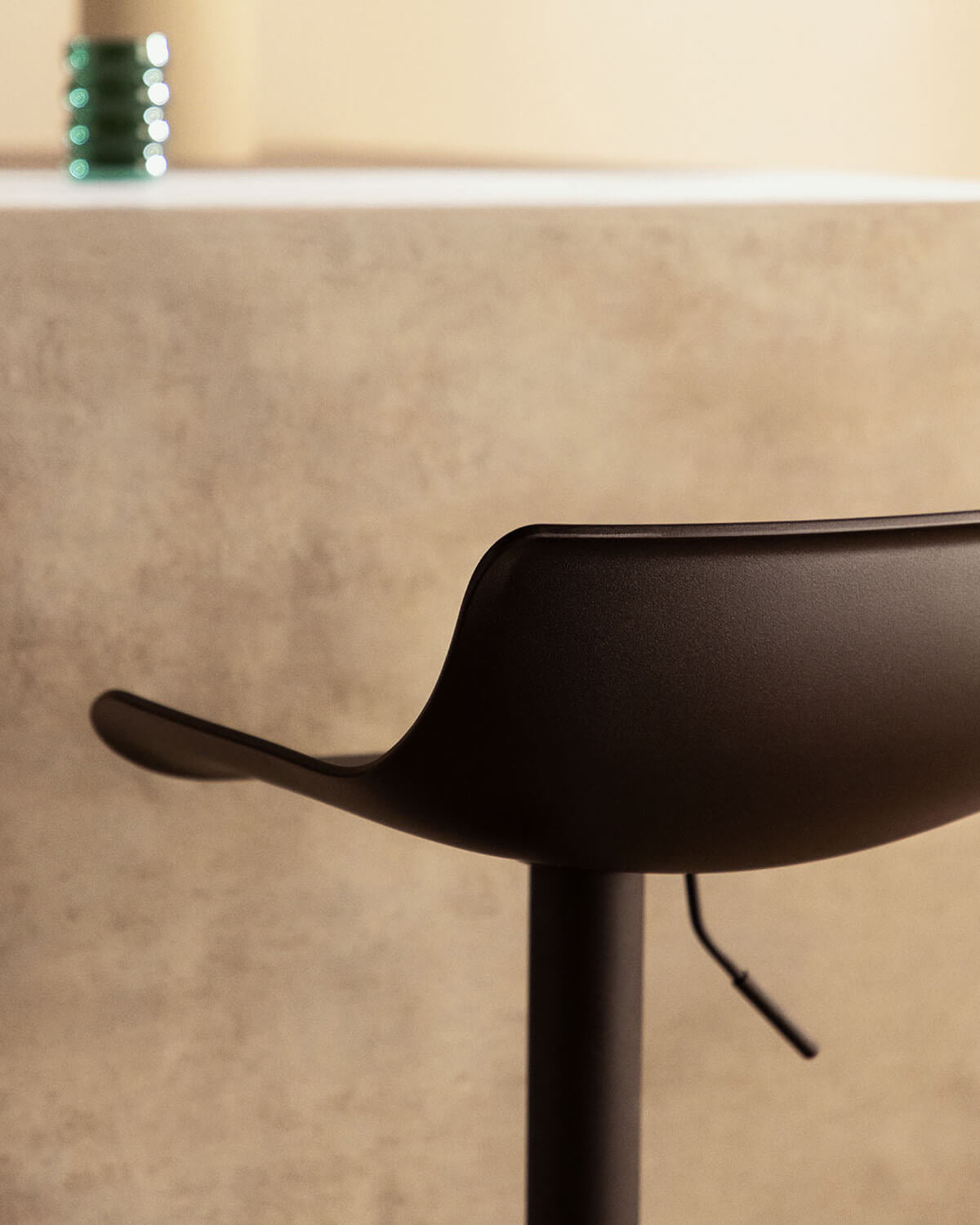 Corea adjustable polyethylene and metal bar stool
