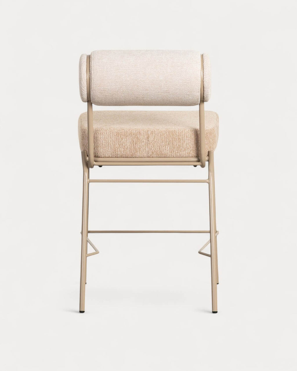 65 cm bar stool in fabric and metal Elin Soft