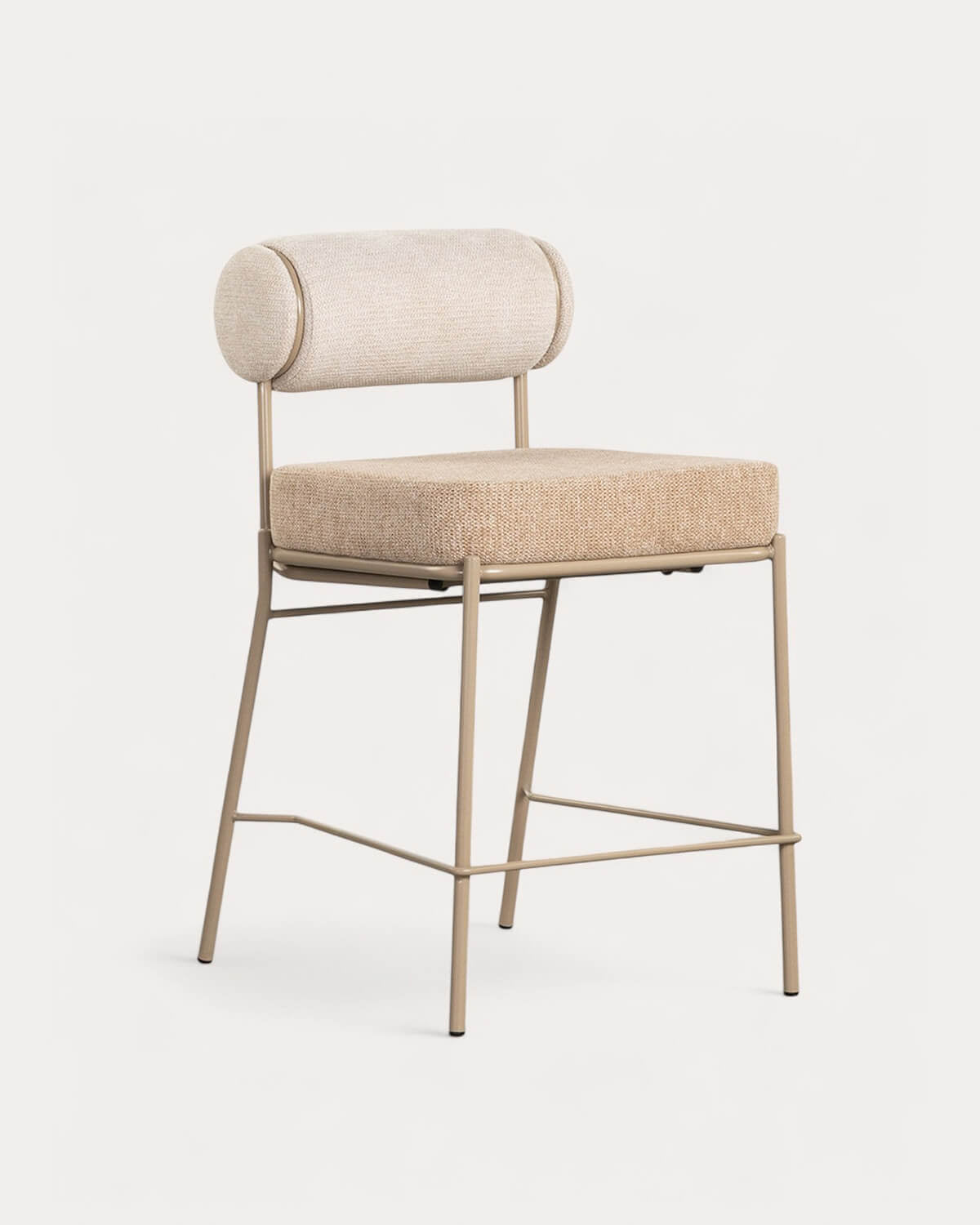 65 cm bar stool in fabric and metal Elin Soft