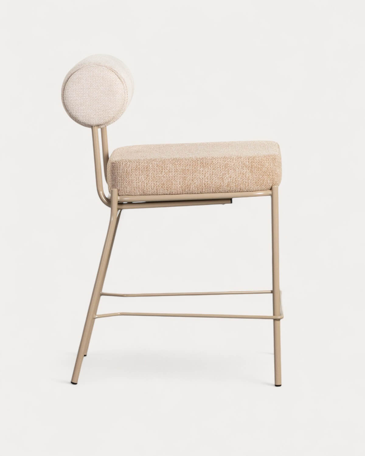65 cm bar stool in fabric and metal Elin Soft