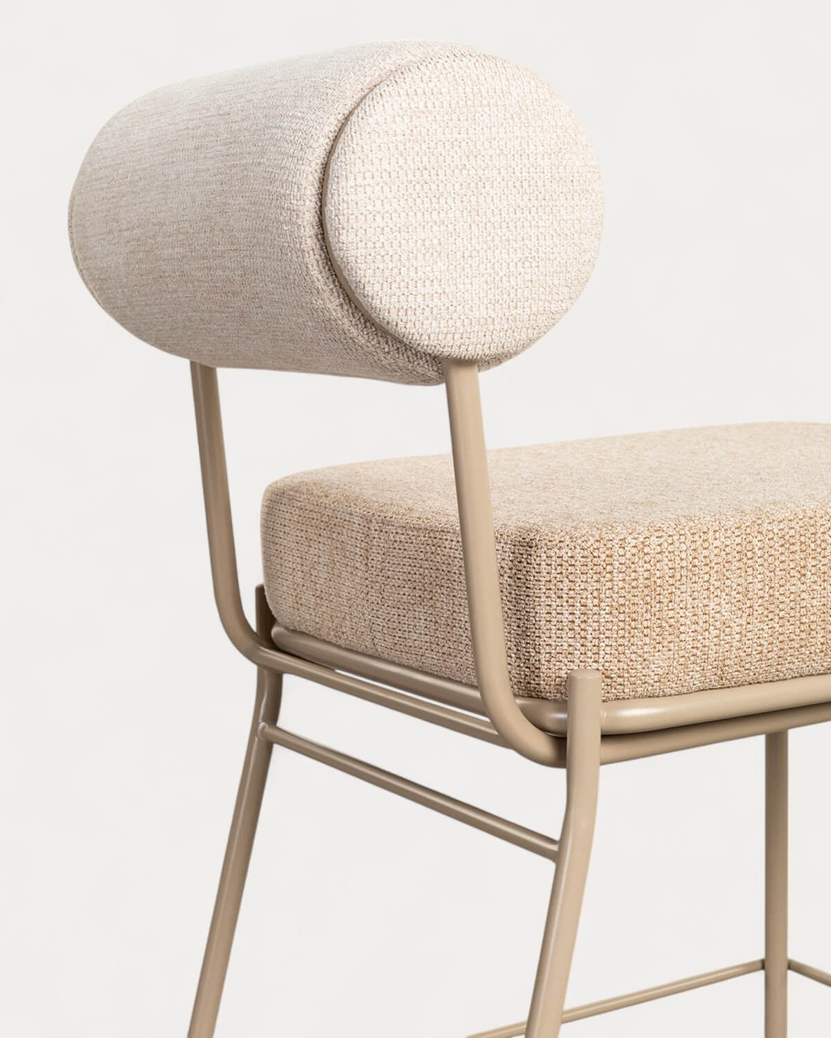 65 cm bar stool in fabric and metal Elin Soft