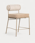 65 cm bar stool in fabric and metal Elin Soft