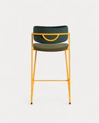 65 cm bar stool in velvet and Irun fabric