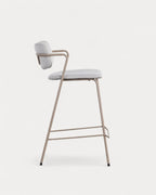 65 cm bar stool in velvet and Irun fabric