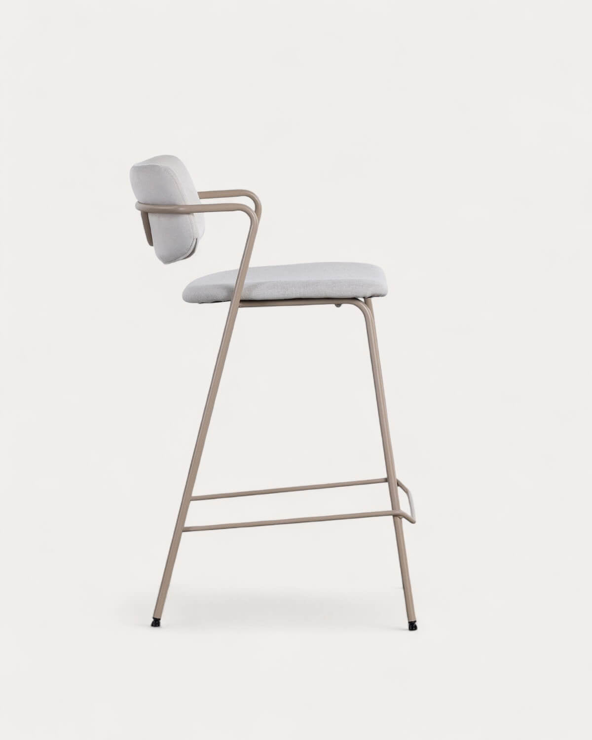 65 cm bar stool in velvet and Irun fabric