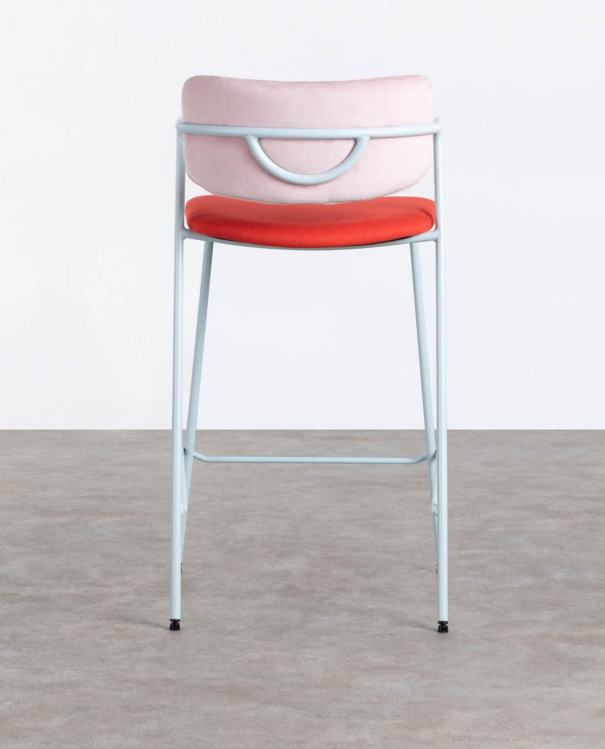65 cm bar stool in velvet and Irun fabric