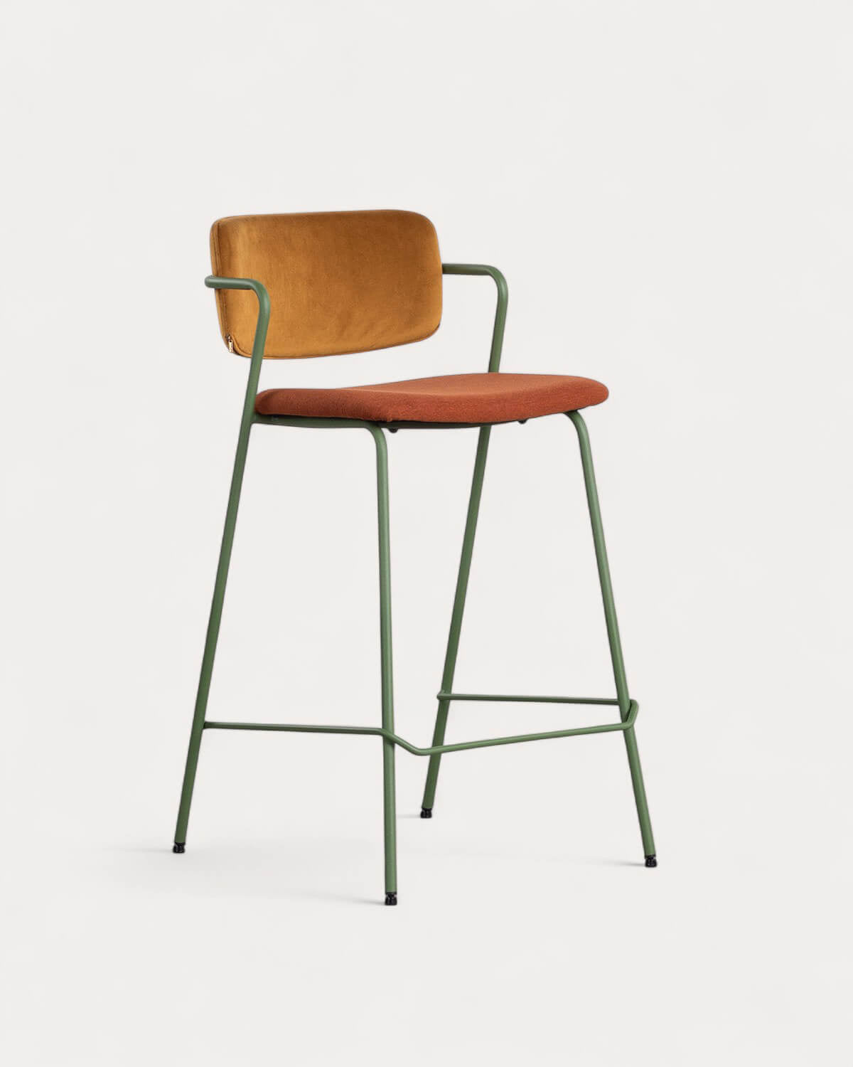65 cm bar stool in velvet and Irun fabric