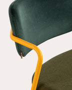 65 cm bar stool in velvet and Irun fabric
