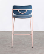 65 cm bar stool in velvet and Irun fabric