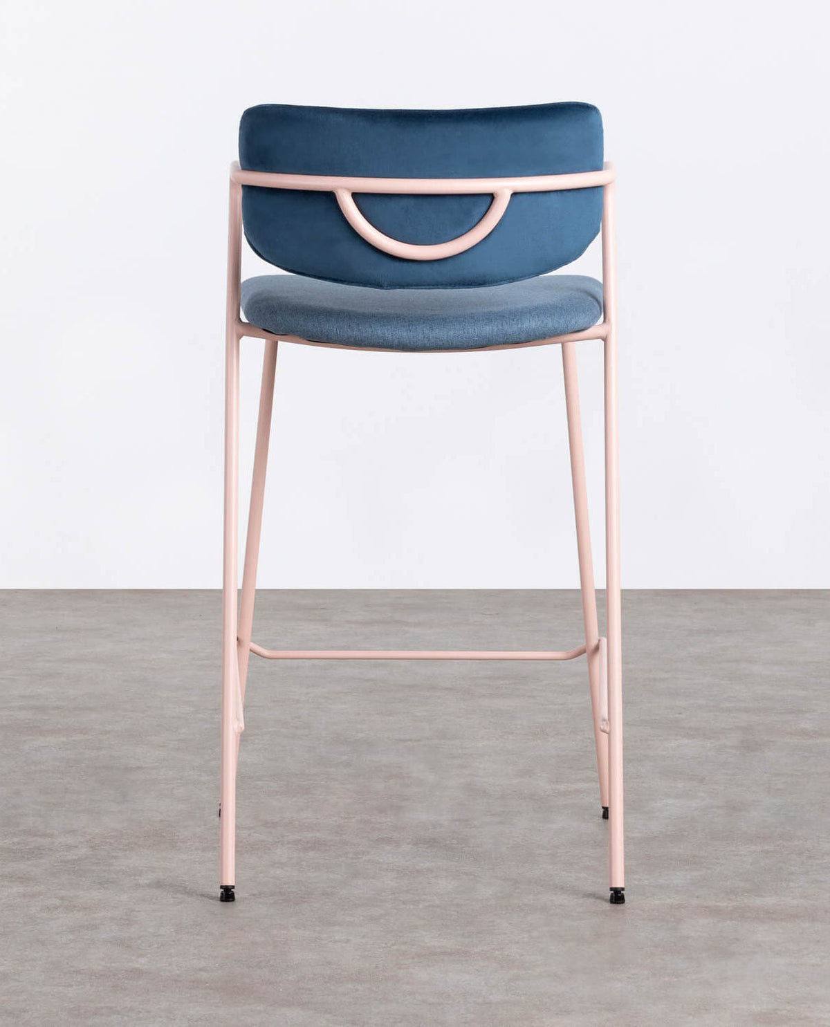 65 cm bar stool in velvet and Irun fabric