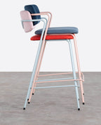 65 cm bar stool in velvet and Irun fabric