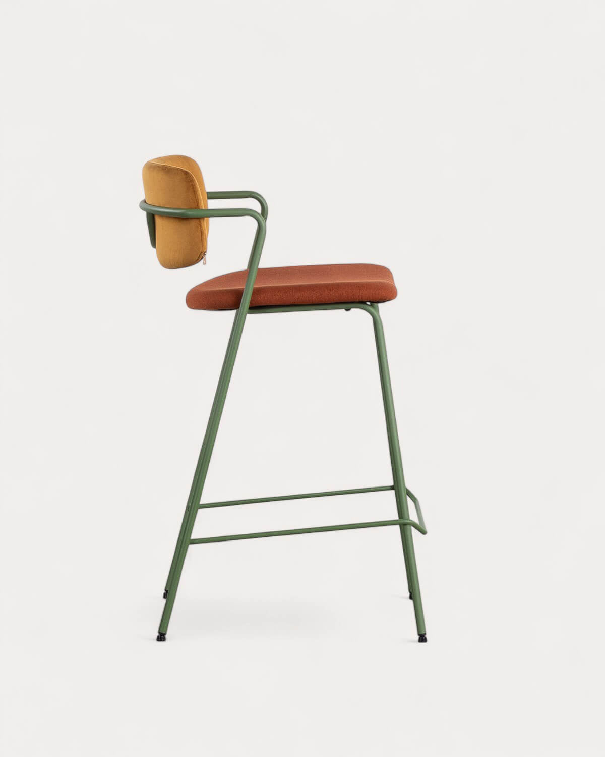 65 cm bar stool in velvet and Irun fabric