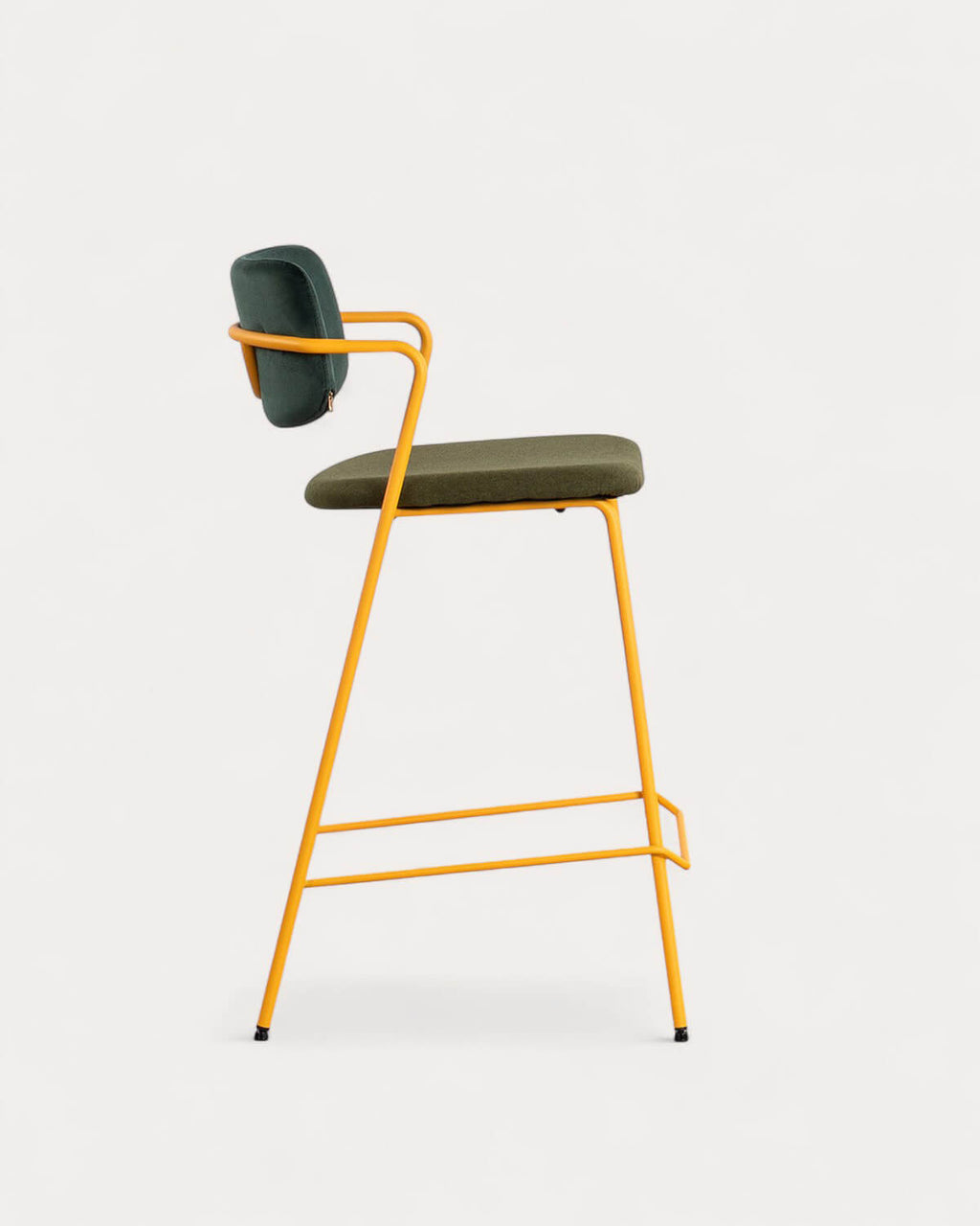 65 cm bar stool in velvet and Irun fabric