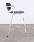 65 cm bar stool in velvet and Irun fabric