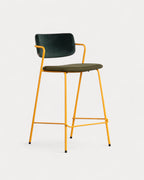 65 cm bar stool in velvet and Irun fabric