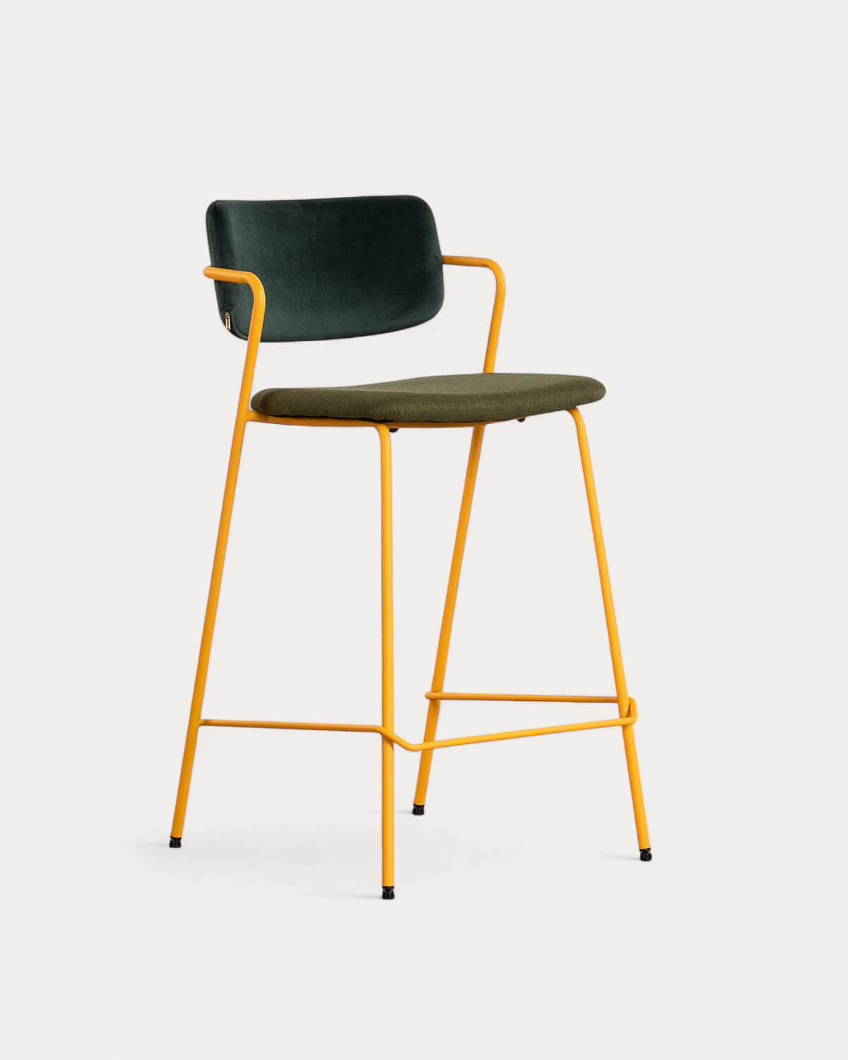 65 cm bar stool in velvet and Irun fabric