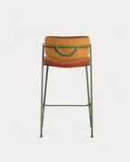 65 cm bar stool in velvet and Irun fabric