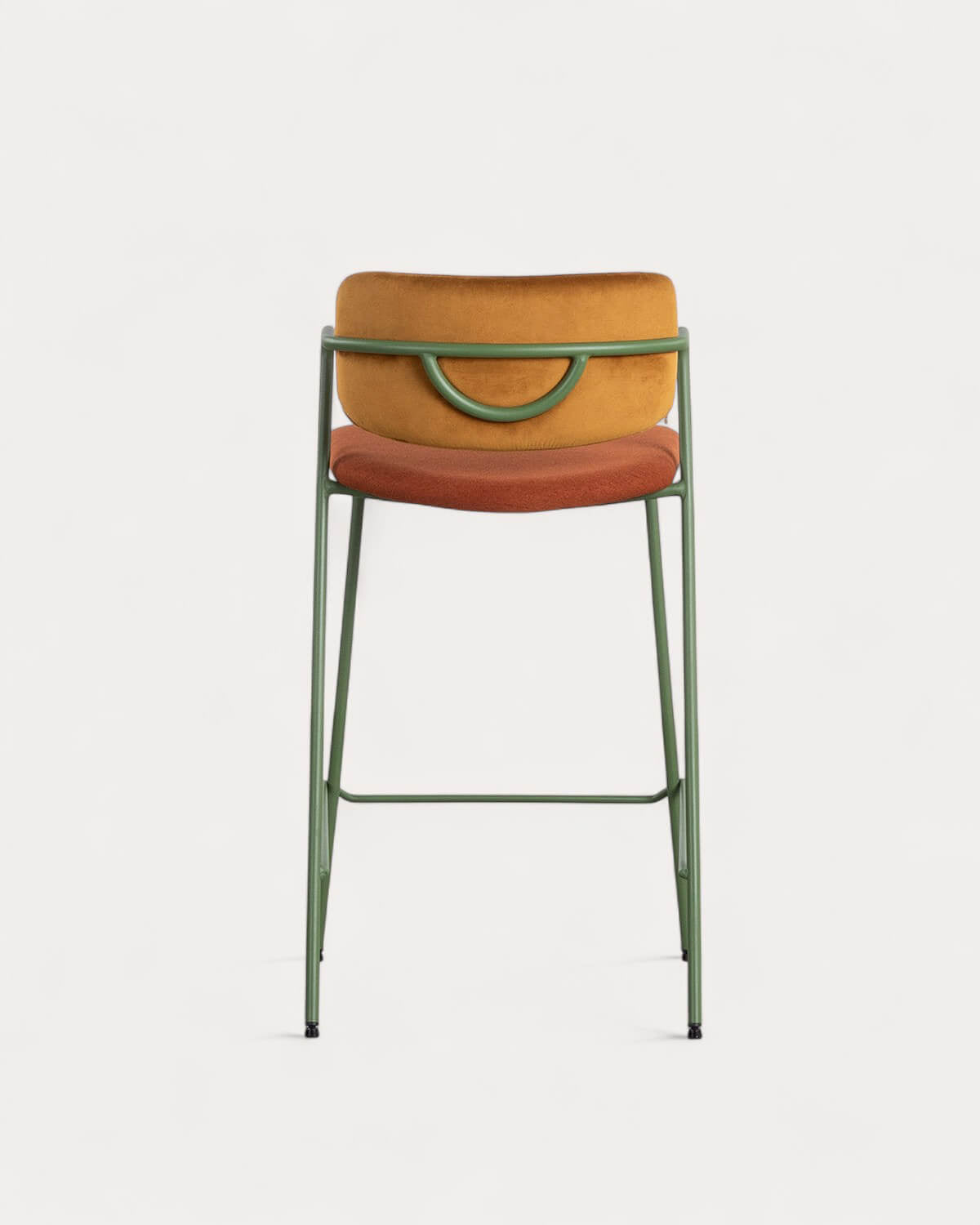 65 cm bar stool in velvet and Irun fabric