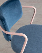 65 cm bar stool in velvet and Irun fabric
