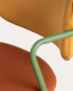 65 cm bar stool in velvet and Irun fabric