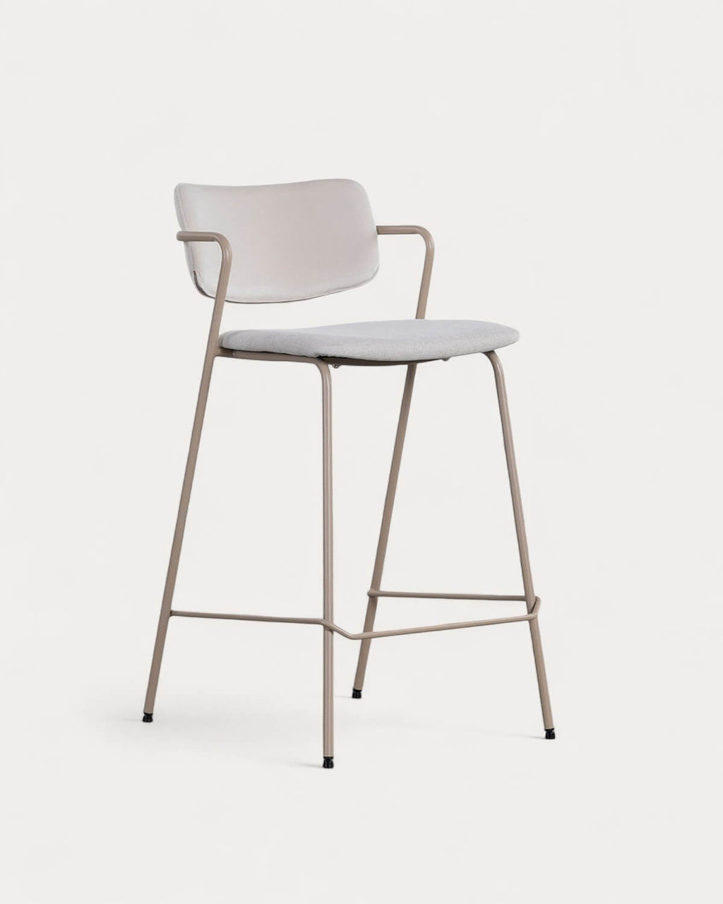 65 cm bar stool in velvet and Irun fabric