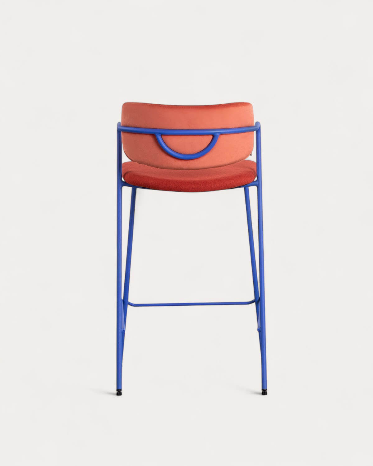 65 cm bar stool in velvet and Irun fabric