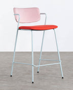 65 cm bar stool in velvet and Irun fabric